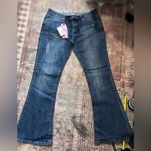 Pink Cookie Dark Blue Flare Jeans